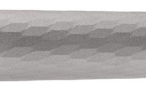 Gray cylindrical roller with a textured, faceted surface and a gear-like end cap on the left