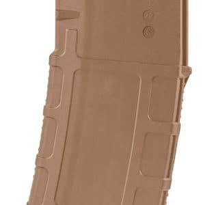 Brown 30-round magazine for an AR-style rifle, chambered in 300 Blackout.