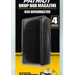 Mossberg Patriot drop box magazine, 4-round, for 450 Bushmaster, in retail packaging.