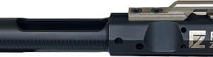 Close-up of a Fail Zero AR-15 muzzle brake attached to a rifle barrel.