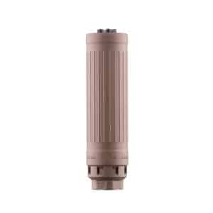 Beige ribbed cylindrical device with a knurled top viewed from above.