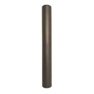 Tall, dark brown metallic cylindrical rod standing upright against a white background (looks like a pipe or bar).