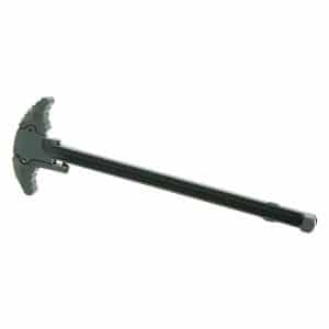 Long-handled adjustable pipe wrench with serrated jaws at the head, used for turning pipes and fittings