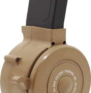 IVER JOHNSON MAGAZINE AR15 - 223 50RD DRUM TAN POLY