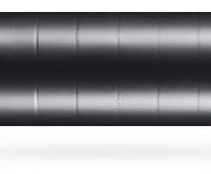 Black cylindrical firearm suppressor (silencer) with a textured end cap, shown lying horizontally.
