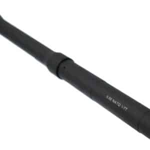 Black cylindrical baton-like tool with a rounded tip and a threaded end on the opposite side