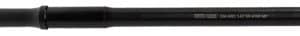 Long black camera monopod with a gray metal tip on the left and a textured grip near the right end.