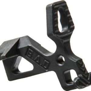 Black clamp-style guitar capo used to change string pitch on a guitar neck, shown on a white background.