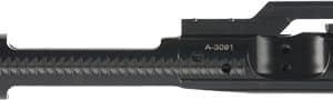 Black firearm bolt carrier/upper assembly with Picatinny rail, branded Faxon (informative component)