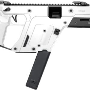 White Kriss Vector-style submachine gun in side profile with a detachable magazine.