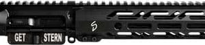 AR-15 upper receiver with a free-floating, vented M-LOK handguard and picatinny rail detail on black finish