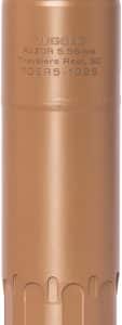 Brown-orange cylindrical tool part with threading at the bottom and 'LOCK-UNLOCK' engraved at the top, likely a locking component.