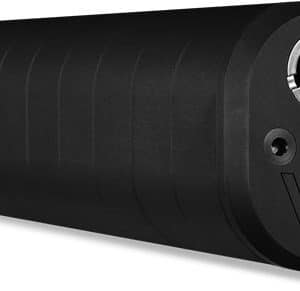 Black cylindrical electronic component with a round metal connector at the end and 'V20' etched on the side.