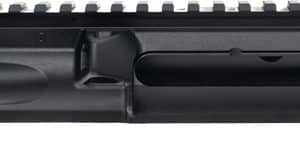 Black AR-style upper receiver with a top Picatinny rail, forward assist, and side ejection port shown from the side
