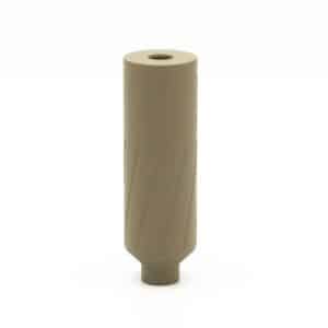 Beige cylindrical part with a central hole through the top, tapering to a small base. It appears as a hollow spacer or bushing.
