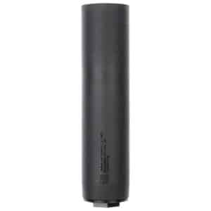 Black cylindrical microphone body standing upright on a white background