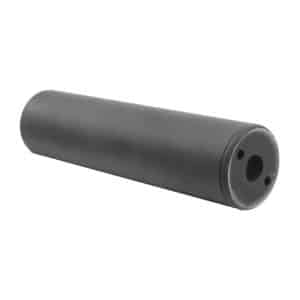 Black cylindrical tube with a large circular opening at the end and two small holes around it.