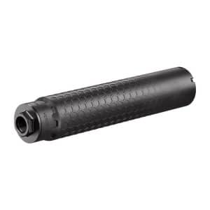 Black textured bicycle handlebar grip with hexagonal pattern and locking collar at the end cap