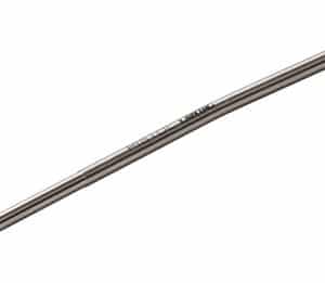Long stainless steel wand with a red tip on the left and a dark grip on the right, oriented diagonally across the image.