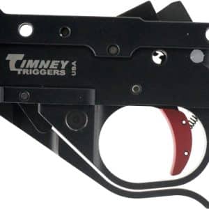 Black Timney Triggers rifle trigger assembly with a red adjustment wheel visible on the right side
