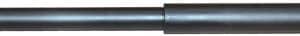 Long metal cylindrical tube with a thicker central section and rounded ends
