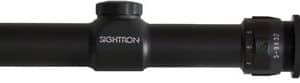 Black Sightron rifle scope shown from the side with adjustment knob and lenses.