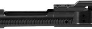 Black rifle-style firearm with a long barrel, front sight, and accessory rails, shown from the left side.