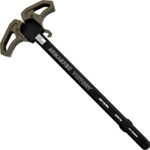 Ice axe with dual adze heads and a black shaft labeled 'ARMASPEC VICTORY' for ice climbing.