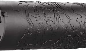 Black textured foam roller with end cap, used for self-m massage and muscle relaxation.