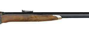 Long, antique-style rifle with a wooden stock and a long black barrel (muzzleloader-like).