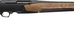 Bolt-action rifle with a wooden stock and long barrel shown in profile.