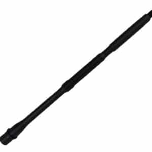 Black three‑section telescoping baton fully extended diagonally across the frame