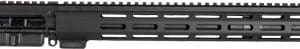 AR-15–style upper receiver with a long ventilated free-floating handguard and Picatinny rail on top.