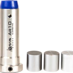 Silver AR-10 Carbine tool with a blue cap at the top and three small silver caps beside it, branded Rodin Works
