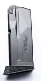 Detachable metal pistol magazine with a black textured base plate and Wilson Combat branding visible.
