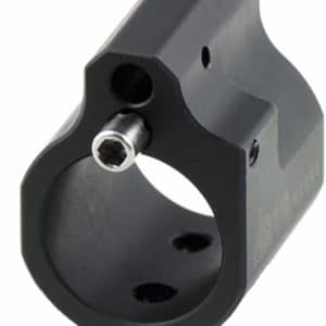 Black metal clamp with a circular opening and a central bolt, used to secure a round tube (like a bike handlebar or post).