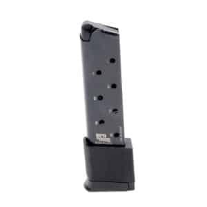 9-round handgun magazine standing upright with numbered round-count holes (3–9) and ProMag logo at the baseplate