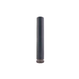 Black cylindrical tube with a knurled screw-cap bottom, standing upright.