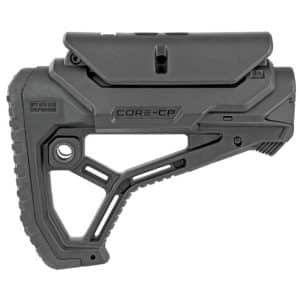 CORE-CP rifle stock with skeletal grip and side profile view, shown in dark gray.