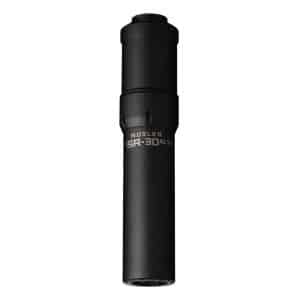 Black Nosler SR-30 ALT rifle suppressor (silencer) with matte finish and branding