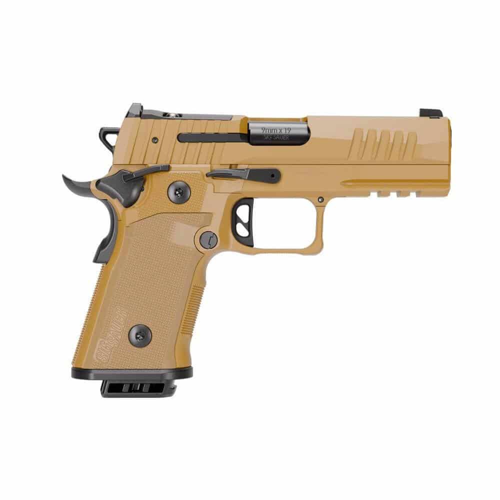 Sig Sauer P211-GT4 SAO Handgun 9mm Luger 21(2) &17(1)rd Magazines 4.2" Barrel Coyote Tan Night Sights Optic Ready