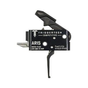 AR-15 TriggerTech competitive single-stage firearm trigger with activation lever and safety components