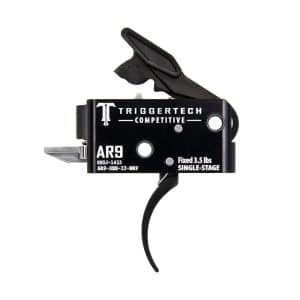 TriggerTech AR-9 single-stage trigger in black with safety lever.
