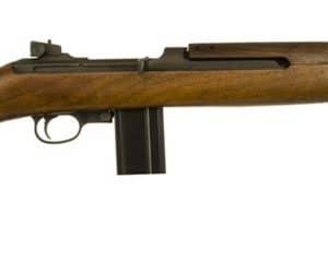 Bolt-action rifle with a wooden stock, a detachable magazine, shown laid horizontally.