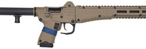 Tan and black AR-style rifle with adjustable stock and modular handguard, shown in profile as a modern sporting rifle