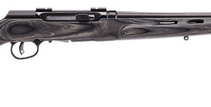 Long bolt-action rifle with a dark wood stock and metal barrel.