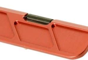 Red plastic hand tool with three internal pockets and a central metal spring between two short metal rods at each end.