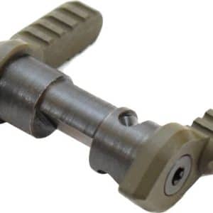 Bicycle quick-release skewer with cam levers on both ends, viewed in close-up.
