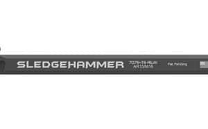 Gray sledgehammer with a large head on the left and a long handle labeled 'SLEDGEHAMMER' along the shaft.