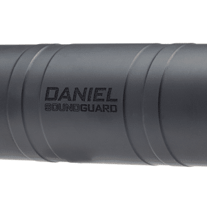 Gray Daniel SoundGuard rifle suppressor with threaded ends